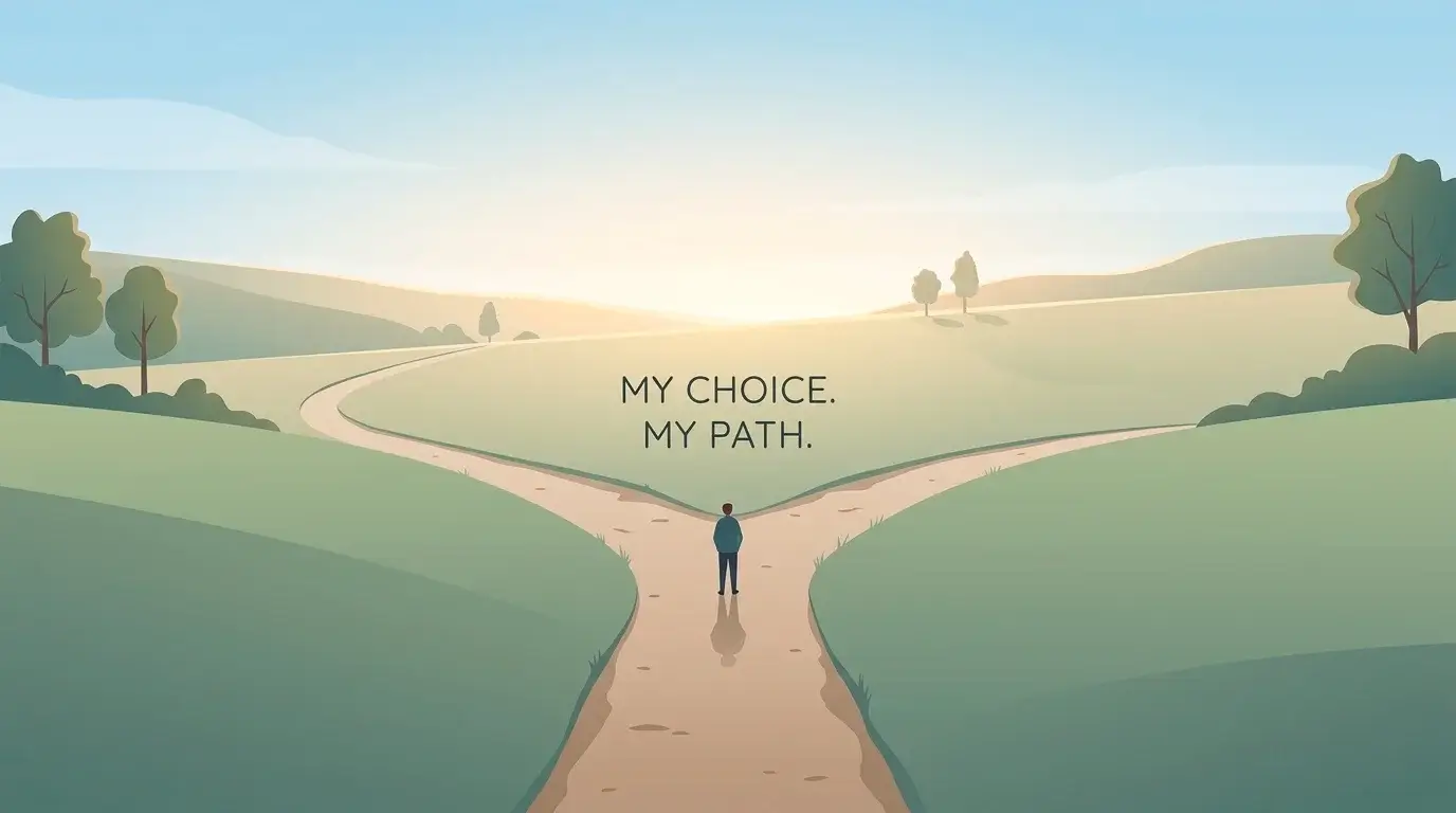 Conceptual image of a fork in a path representing an informed personal decision rather than a single correct answer