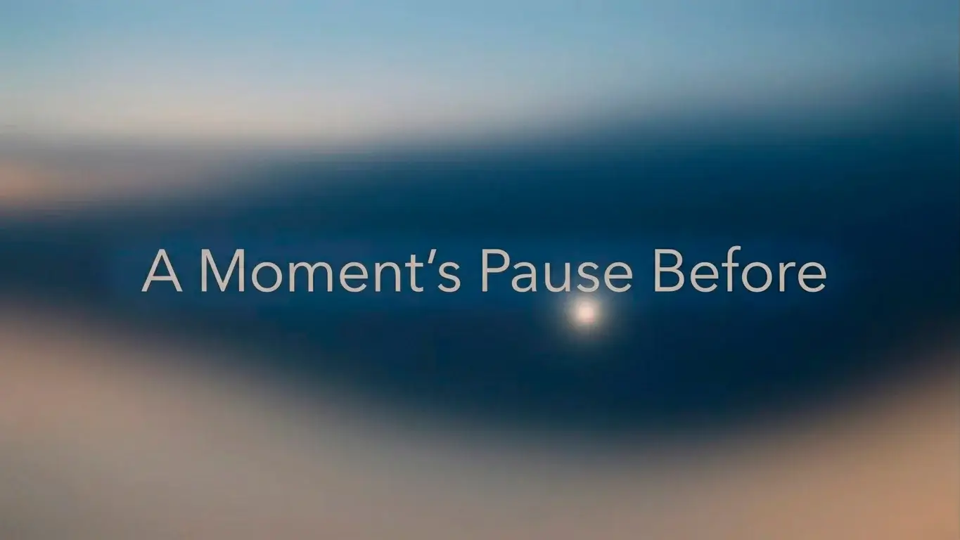 Quiet, calm conceptual image suggesting a moment of pause and reflection before a decision