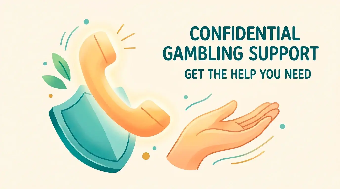 Illustration representing responsible gambling support services available in the United Kingdom