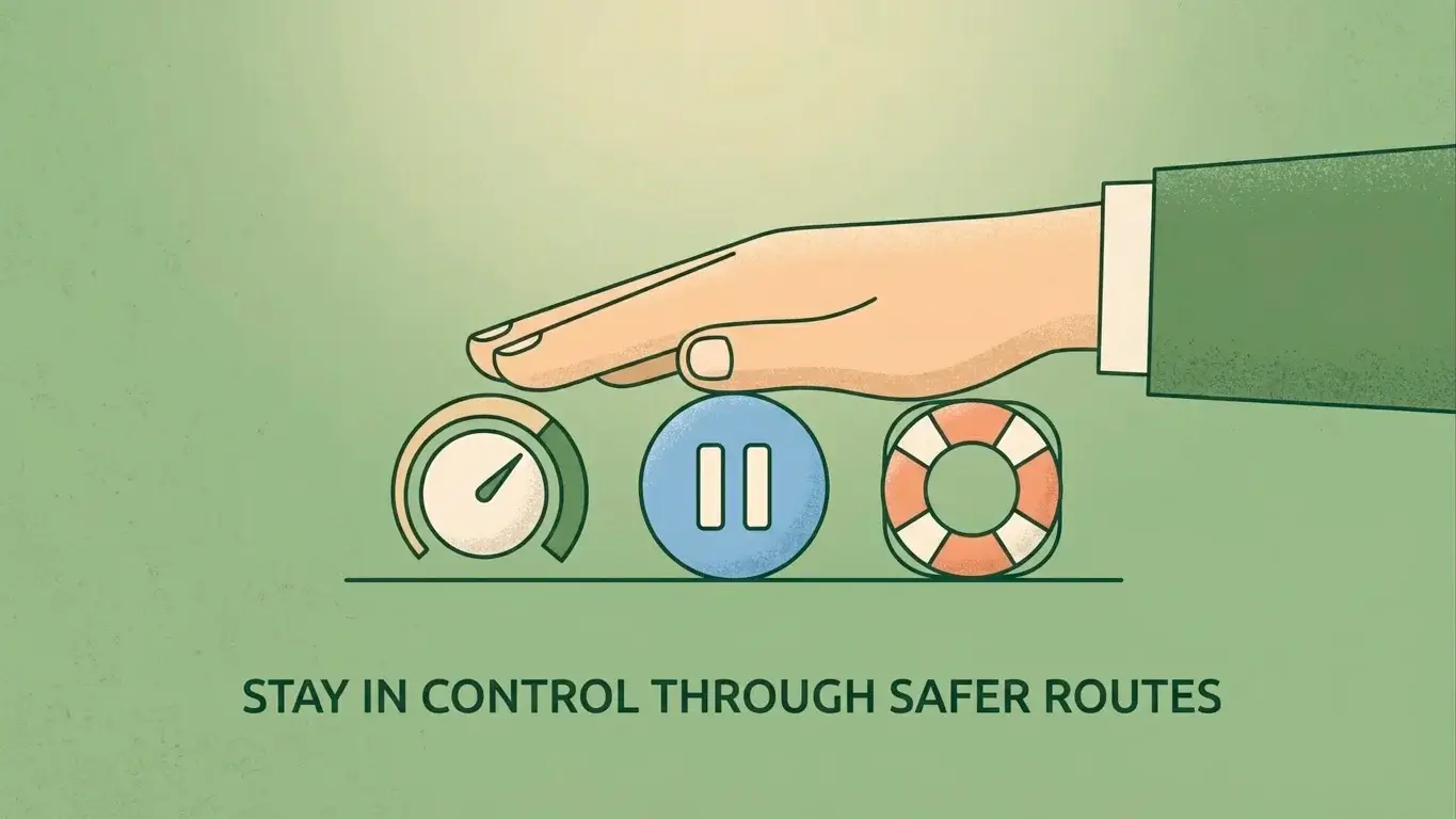 Concept of safer legitimate alternatives to offshore gambling such as limits, blockers and support
