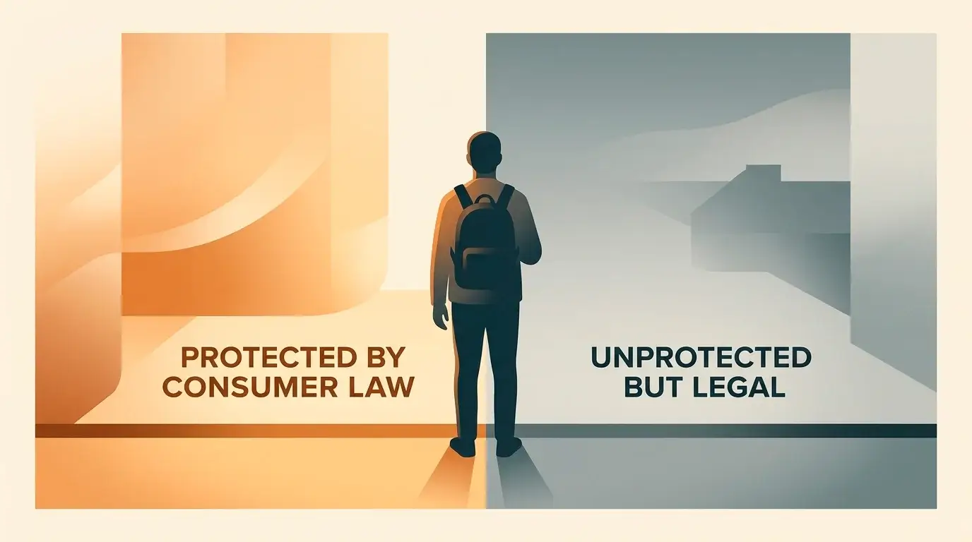 Conceptual illustration of a UK player's legal position when using an offshore casino outside UK protection