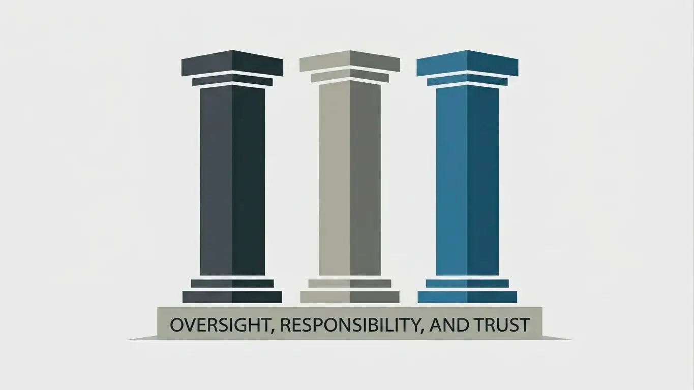 Three pillars representing the UK Gambling Commission's licensing objectives of crime prevention, fairness and protecting the vulnerable